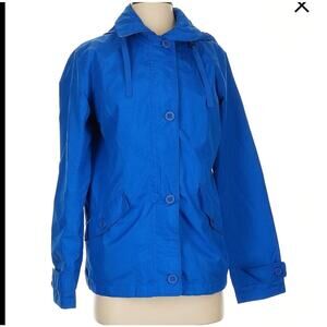 Lands’ End Rain Windbreaker Hooded Royal Blue Jacket Women’s Size XS (4-6)